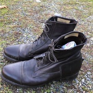 Chocolate brown leather paddock boots